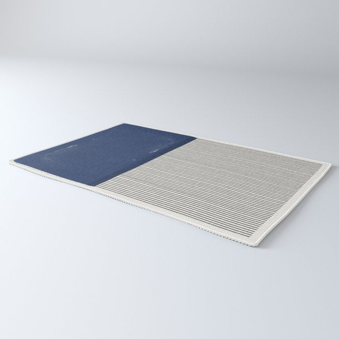 Navy Blue Mid Century  Rug Gallery Image 3