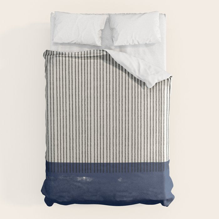 Navy Blue Mid Century  Duvet Cover Gallery Image 6