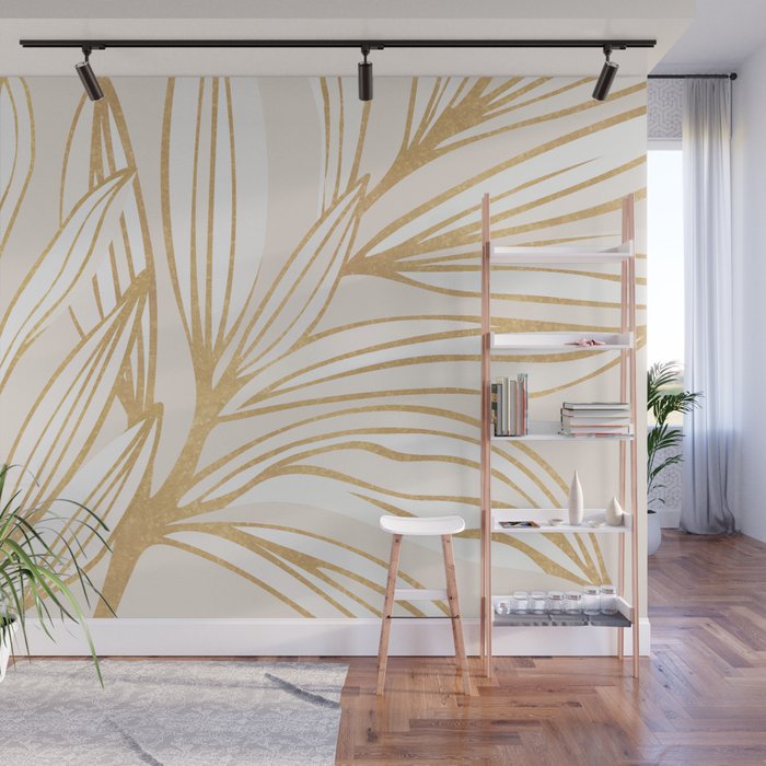 Gold Summer Meadow Wall Mural Gallery Image 1