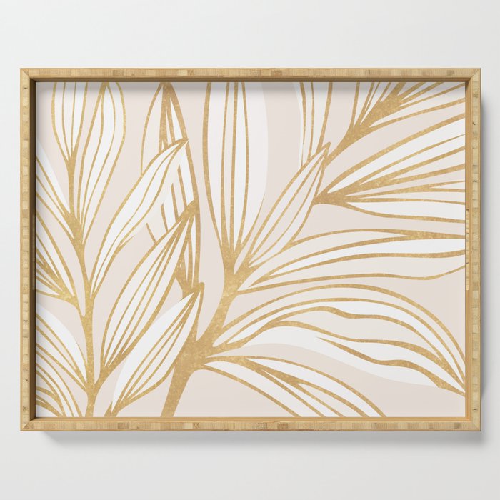 Gold Summer Meadow Serving Tray Gallery Image 1