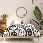 Black and white checkered love face pattern Comforter Gallery Image 3