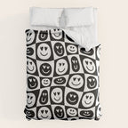 Black and white checkered love face pattern Comforter Gallery Image 6