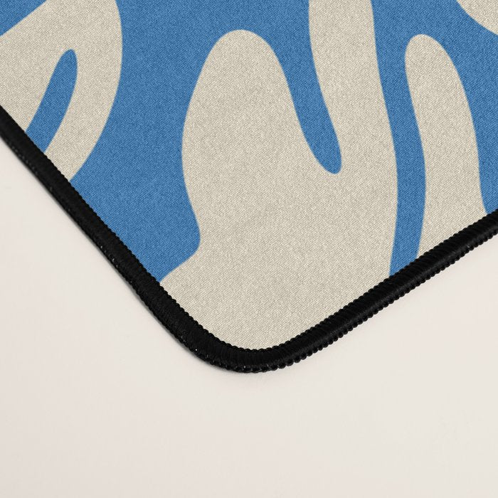 Abstract organic blue shape pattern Desk Mat Gallery Image 4