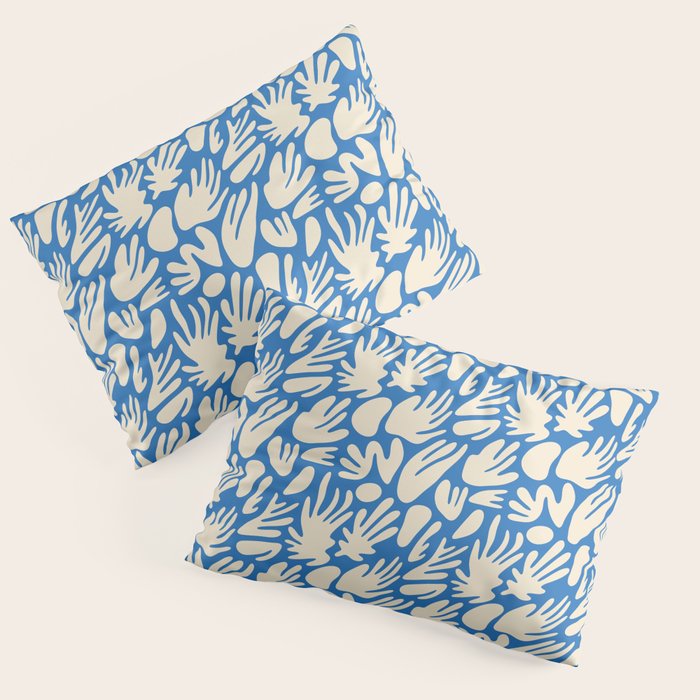 Abstract organic blue shape pattern Pillow Sham Gallery Image 3