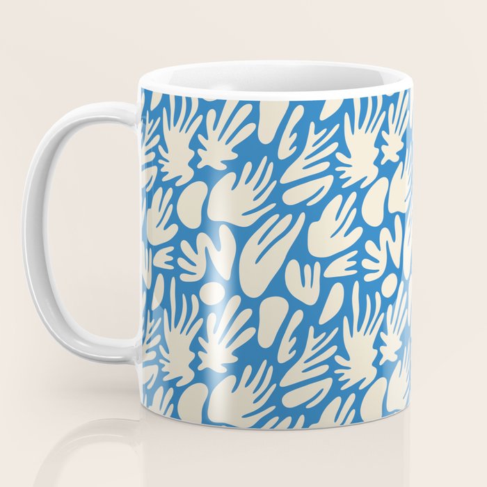 Abstract organic blue shape pattern Coffee Mug Gallery Image 3