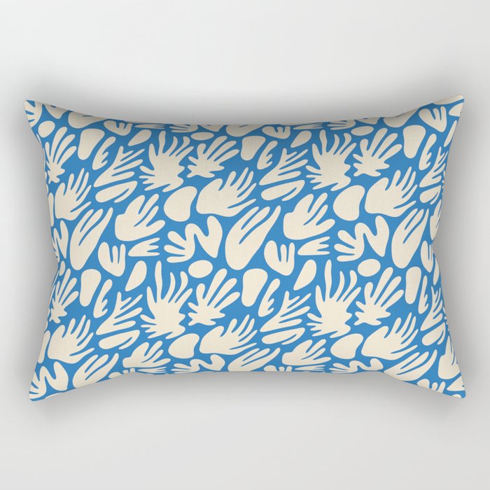 Abstract organic blue shape pattern Rectangular Pillow Gallery Image 2