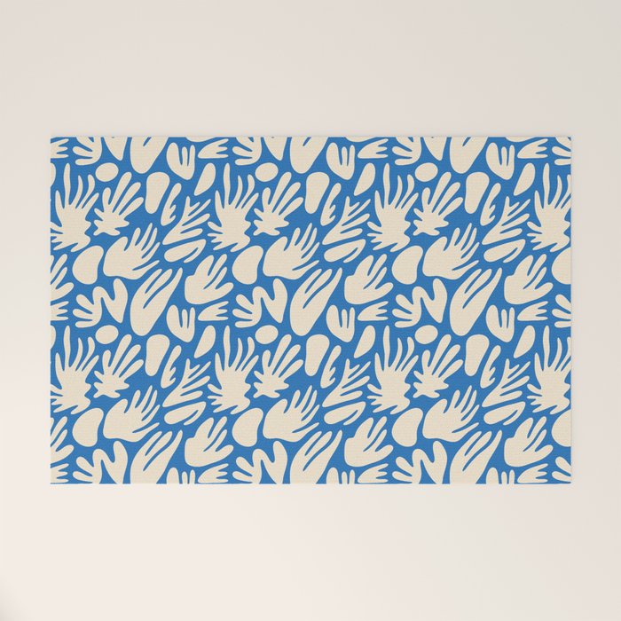 Abstract organic blue shape pattern Welcome Mat Gallery Image 1