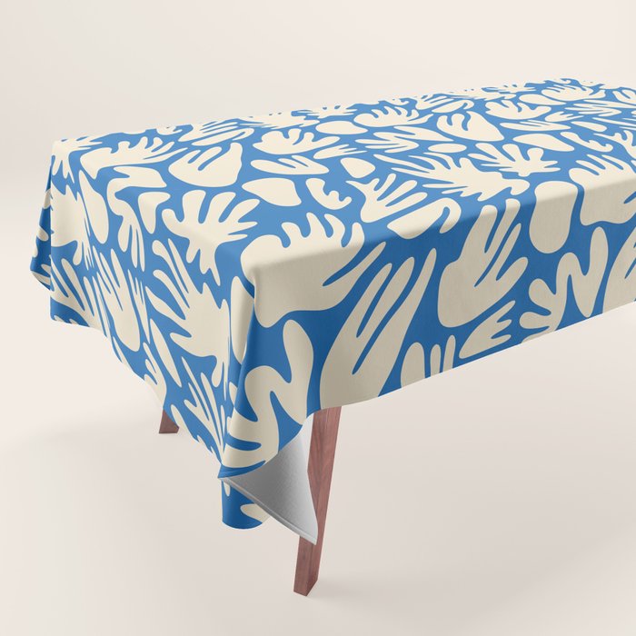 Abstract organic blue shape pattern Tablecloth Gallery Image 1