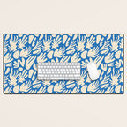 Abstract organic blue shape pattern Desk Mat Gallery Image 1