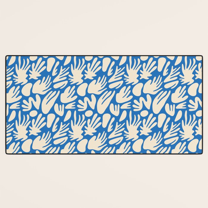 Abstract organic blue shape pattern Desk Mat Gallery Image 3