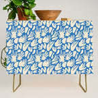 Abstract organic blue shape pattern Credenza Gallery Image 1