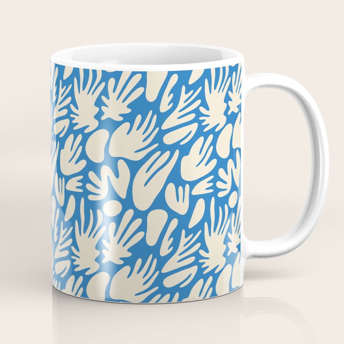 Abstract organic blue shape pattern Coffee Mug Gallery Image 1
