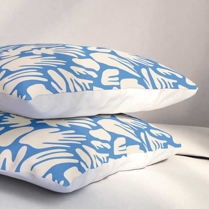 Abstract organic blue shape pattern Pillow Sham Gallery Image 3