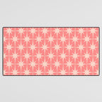 Midcentury Modern Atomic Starburst Pattern in Pretty Pink and Light Blush Desk Mat Gallery Image 3