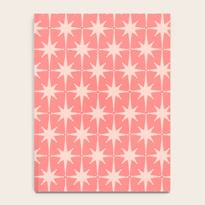 Midcentury Modern Atomic Starburst Pattern in Pretty Pink and Light Blush Notebook Gallery Image 4