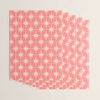 Midcentury Modern Atomic Starburst Pattern in Pretty Pink and Light Blush Wrapping Paper Gallery Image 3
