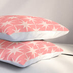 Midcentury Modern Atomic Starburst Pattern in Pretty Pink and Light Blush Pillow Sham Gallery Image 3