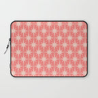 Midcentury Modern Atomic Starburst Pattern in Pretty Pink and Light Blush Laptop Sleeve Gallery Image 1