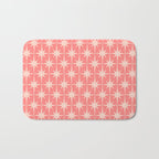 Midcentury Modern Atomic Starburst Pattern in Pretty Pink and Light Blush Bath Mat Gallery Image 1