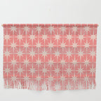 Midcentury Modern Atomic Starburst Pattern in Pretty Pink and Light Blush Wall Hanging Gallery Image 1