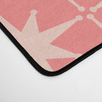 Midcentury Modern Atomic Starburst Pattern in Pretty Pink and Light Blush Desk Mat Gallery Image 4