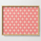 Midcentury Modern Atomic Starburst Pattern in Pretty Pink and Light Blush Serving Tray Gallery Image 1