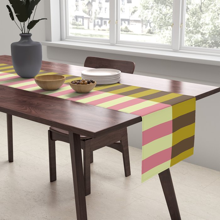 Retro Candy Stripe Pattern Table Runner Gallery Image 2