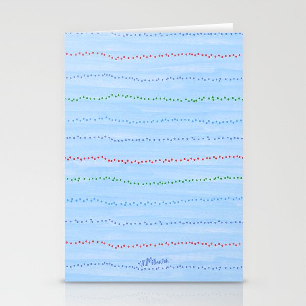 Minimal Doodle Dots in Sky Blue Stationery Card Gallery Image 1