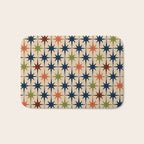 Atomic Age Retro Midcentury Geometric Starburst Pattern Mid Mod Lime Navy Maroon Orange Beige Bath Mat Gallery Image 1