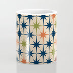 Atomic Age Retro Midcentury Geometric Starburst Pattern Mid Mod Lime Navy Maroon Orange Beige Coffee Mug Gallery Image 4