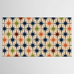 Atomic Age Retro Midcentury Geometric Starburst Pattern Mid Mod Lime Navy Maroon Orange Beige Tablecloth Gallery Image 2