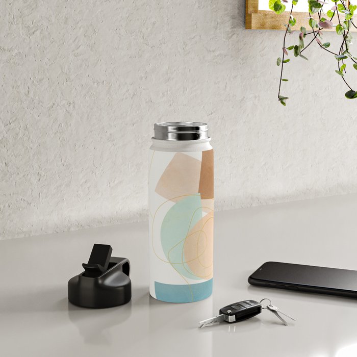 Soft Abstract Shapes 17 Water Bottle Gallery Image 4