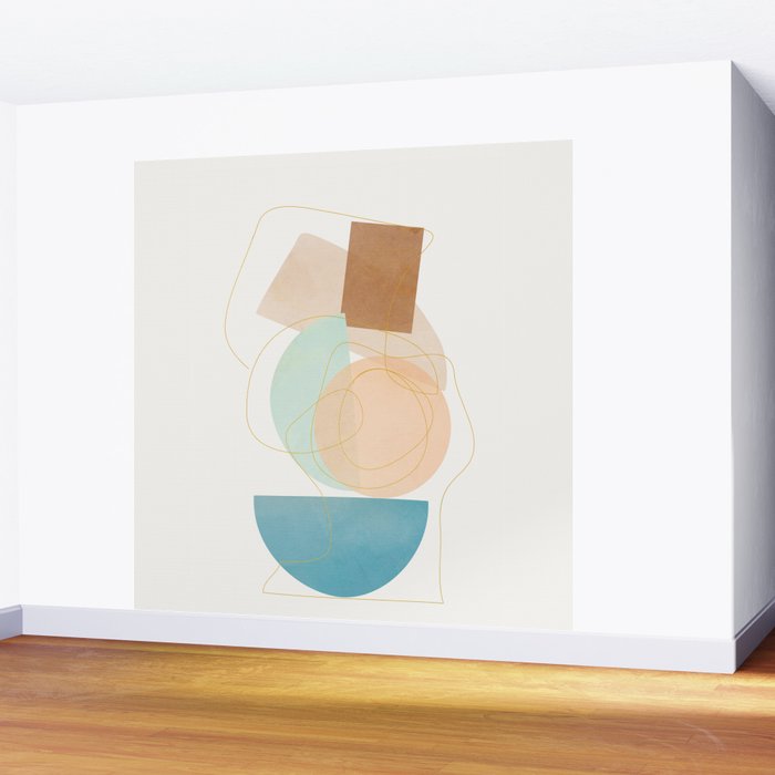 Soft Abstract Shapes 17 Wall Mural Gallery Image 2