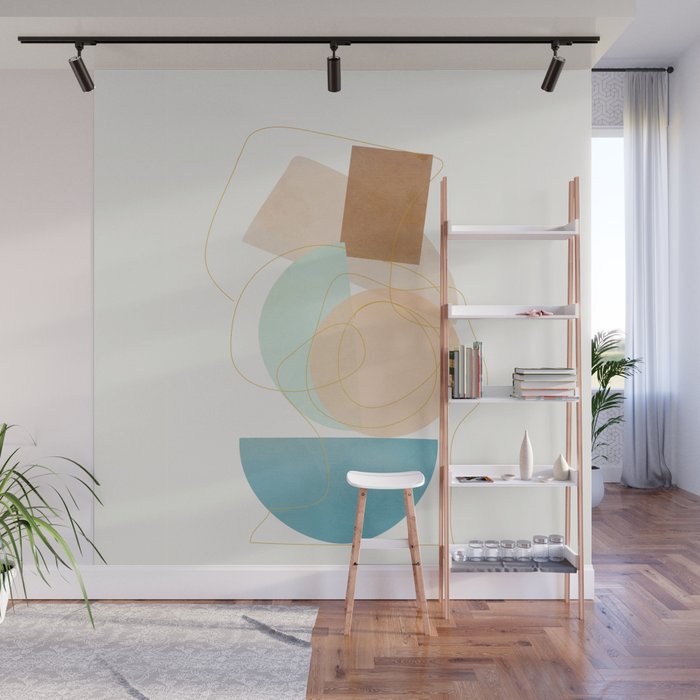 Soft Abstract Shapes 17 Wall Mural Gallery Image 1