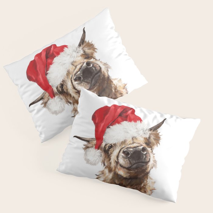Christmas Highland Cow Pillow Sham Gallery Image 1