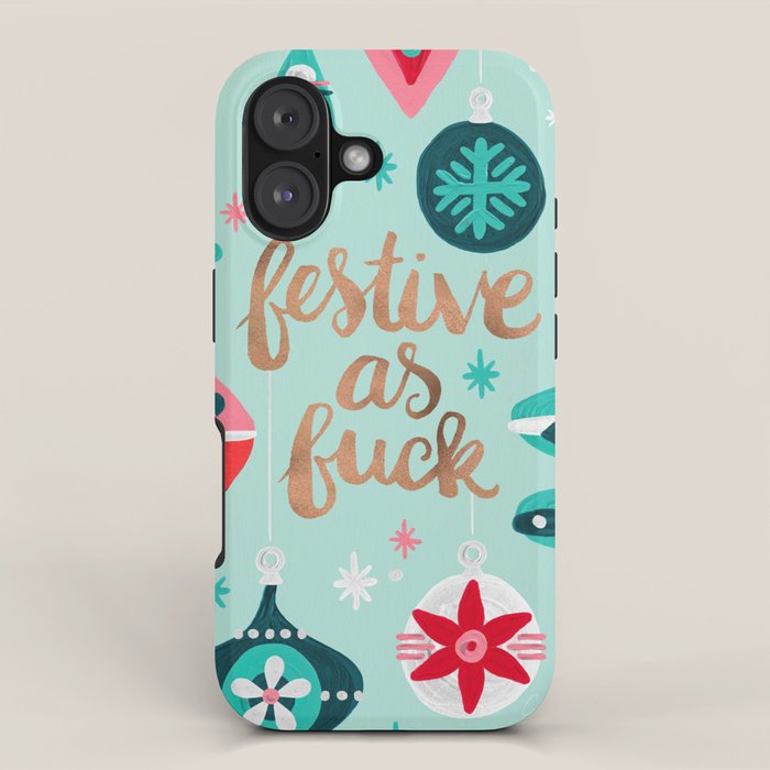 Festive As Fuck - Mint Palette iPhone Case Gallery Image 1