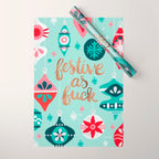 Festive As Fuck - Mint Palette Wrapping Paper Gallery Image 1
