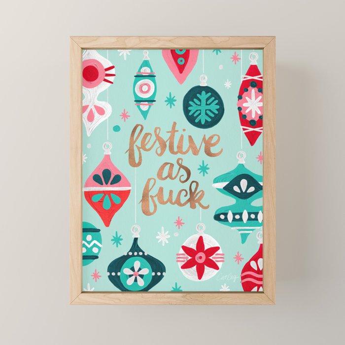 Festive As Fuck - Mint Palette Mini Art Print Gallery Image 1