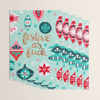 Festive As Fuck - Mint Palette Wrapping Paper Gallery Image 3