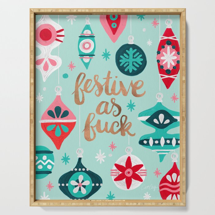 Festive As Fuck - Mint Palette Serving Tray Gallery Image 1