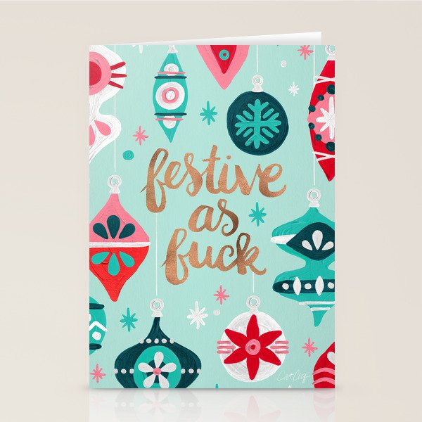 Festive As Fuck - Mint Palette Stationery Card Gallery Image 1