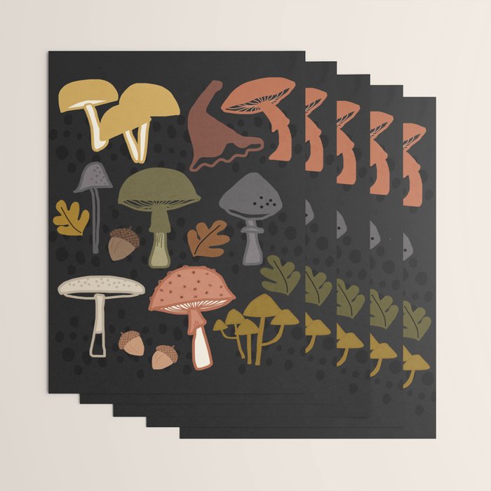Wild Mushrooms - night Wrapping Paper Gallery Image 3