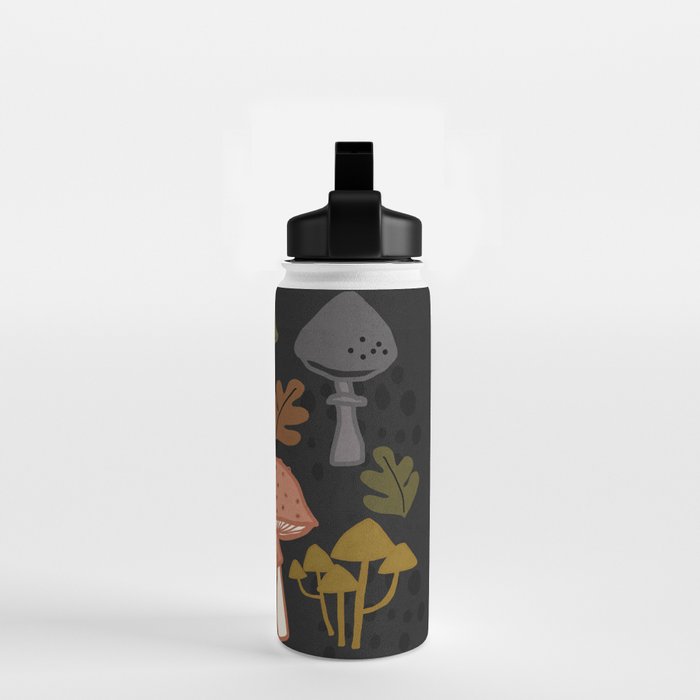 Wild Mushrooms - night Water Bottle Gallery Image 2
