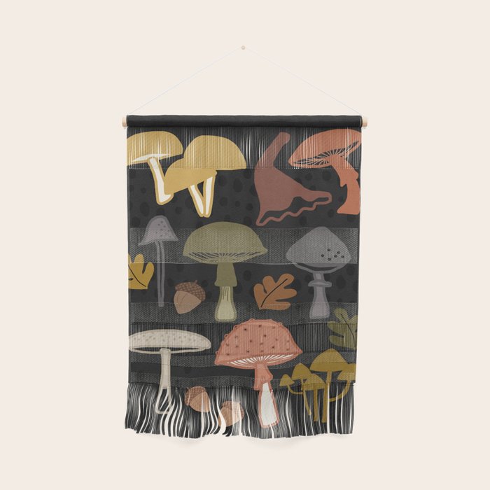 Wild Mushrooms - night Wall Hanging Gallery Image 1