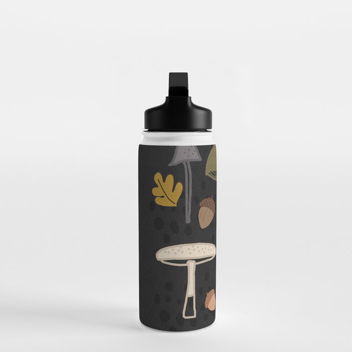 Wild Mushrooms - night Water Bottle Gallery Image 3
