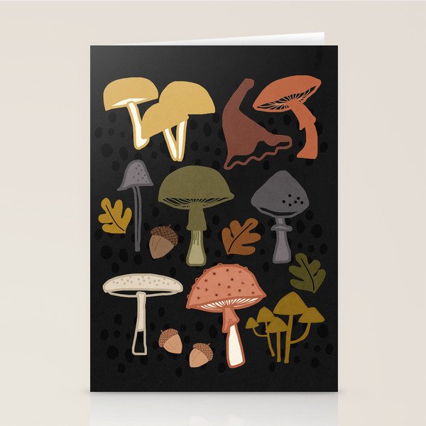 Wild Mushrooms - night Stationery Card Gallery Image 1