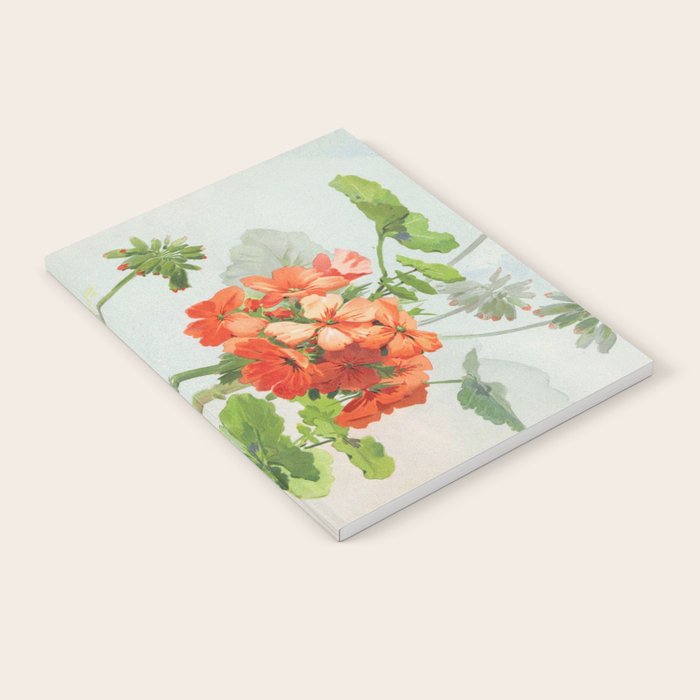 Panneaux de Fleurs  1900 Watercolor Geranium Illustration Notebook Gallery Image 1