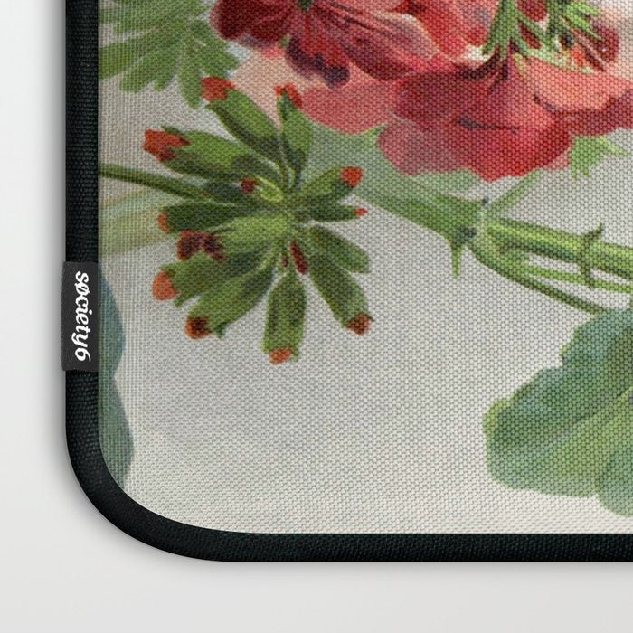 Panneaux de Fleurs  1900 Watercolor Geranium Illustration Laptop Sleeve Gallery Image 3