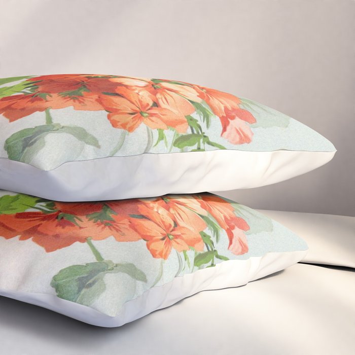 Panneaux de Fleurs  1900 Watercolor Geranium Illustration Pillow Sham Gallery Image 3