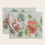 Panneaux de Fleurs  1900 Watercolor Geranium Illustration Placemat Gallery Image 1